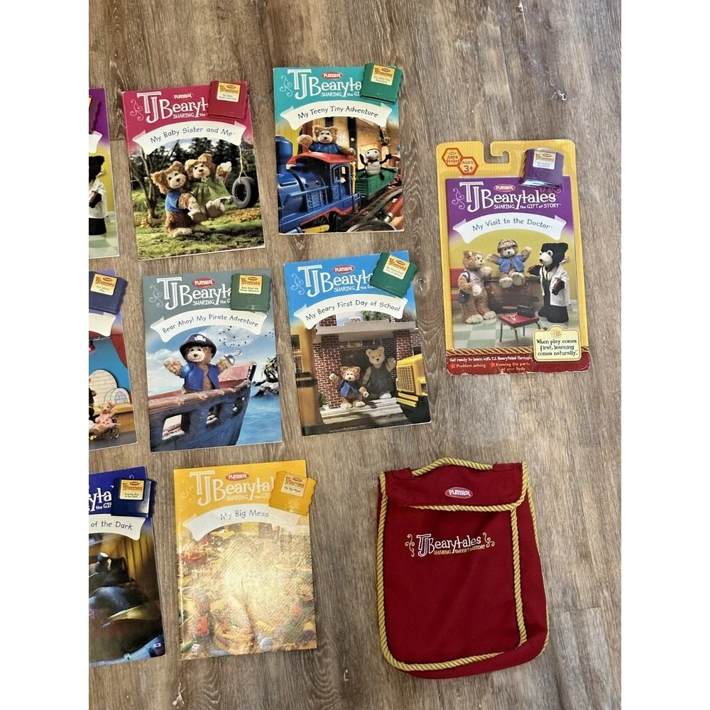 TJ Beary Tales books and cartridges Set of 12 Backpack bag EUC